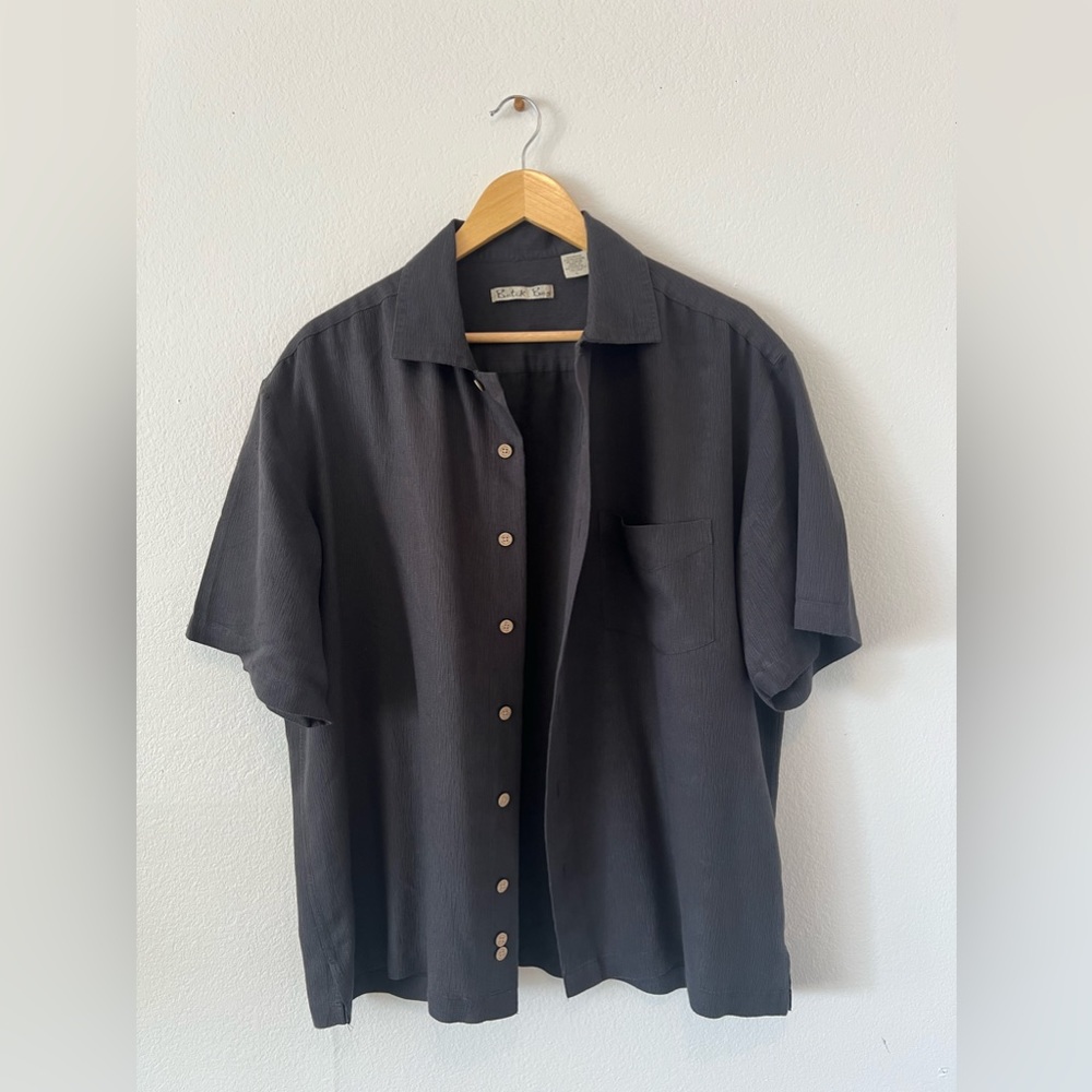 Men’s Batik Bay Button Up Black Shirt